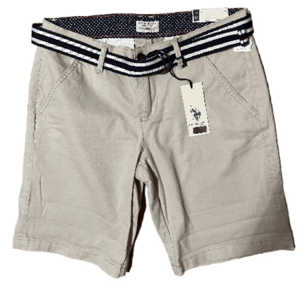 NWT U.S. Polo Assn khaki shorts with belt Size 5/6